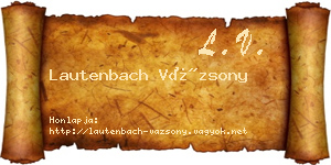 Lautenbach Vázsony névjegykártya